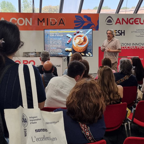 Giving a presentation on unique tripe recipes