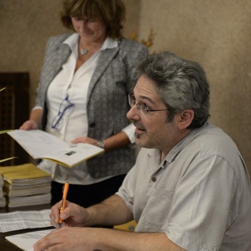 At a book signing
