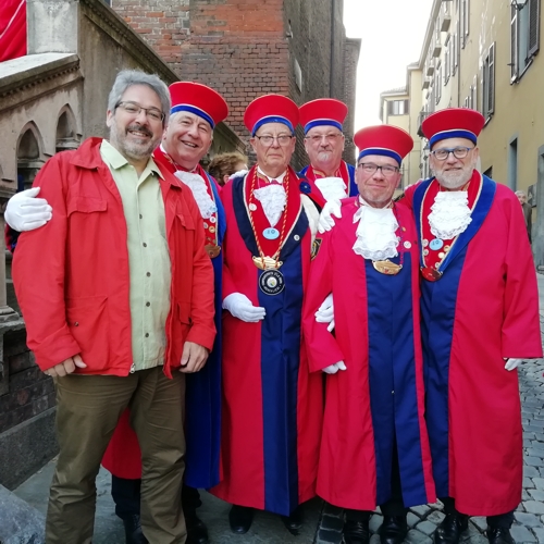 With the members of the French Brotherhood of Tripe