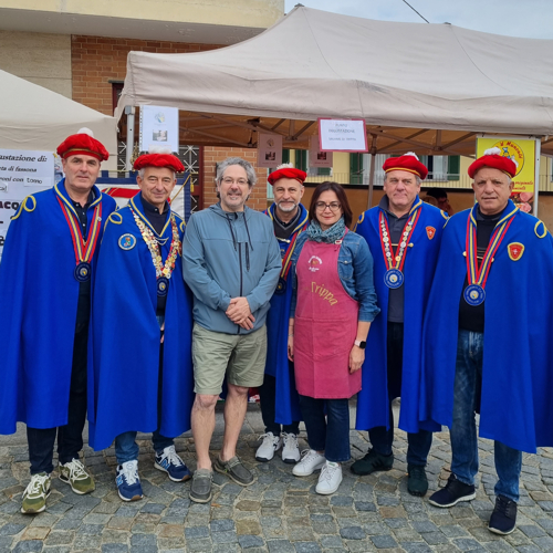 With the members of the Italian Brotherhood of Tripe